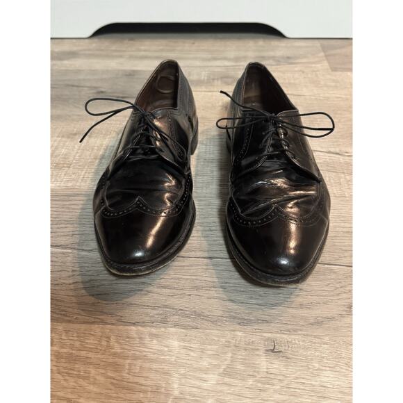 Allen Edmonds Vintage Richmond Oxford Wing Tip Dress Shoes 11 Black Italy